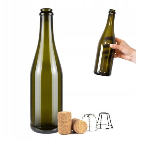 Bottiglia di vetro per champagne, sidro, vino 750 ml Champagne oliva 0,75 l