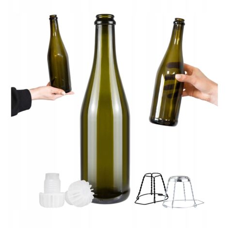 Bottiglia di vetro per champagne, sidro, vino, birra 750 ml Champagne oliva 0,75 l