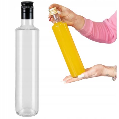 Bottiglia DORICA GLASS 500 ml INCOLORE per olio d'oliva, tinture, aceto, succhi 0,5l
