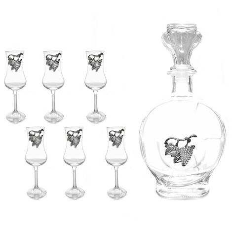 Bottiglia e bicchieri per liquore whisky decanter grappa in vetro tavola casa ottima idea regalo