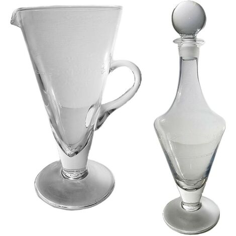 Bottiglia e brocca per acqua liquore whisky grappa in cristallo tavola casa ottima idea regalo set da 2
