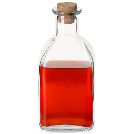 BOTTIGLIA IN VETRO CON TAPPO DI SUGHERO PER LIQUORI, SUCCHI DI FRUTTA, OLIO D'OLIVA, CLASSICA, A TENUTA STAGNA 270 ML