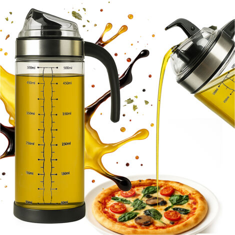 Bottiglia in vetro da 500 ml con manico - per olio d'oliva, aceto, olio, succhi, olio d'oliva