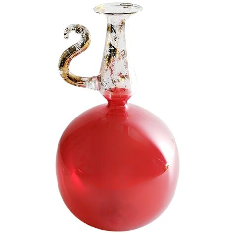 bottiglia in vetro soffiato rosso e oro ampolla profumo oggetti da collezione per la casa made in Italia