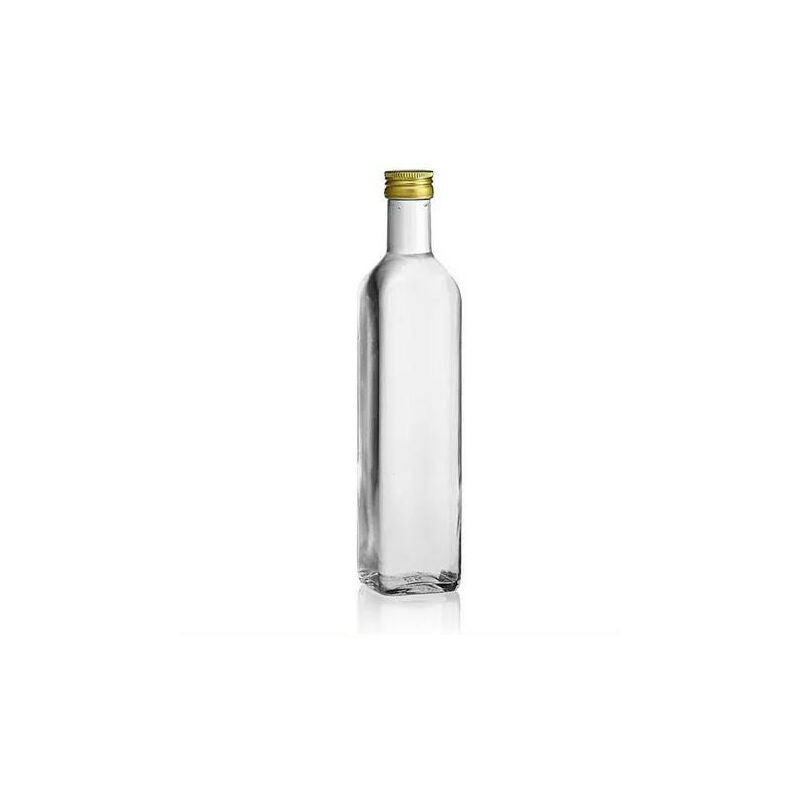 Image of Bottiglia olio Quadra 1000 ml Trasparente tappo alluminio versatore in plastica