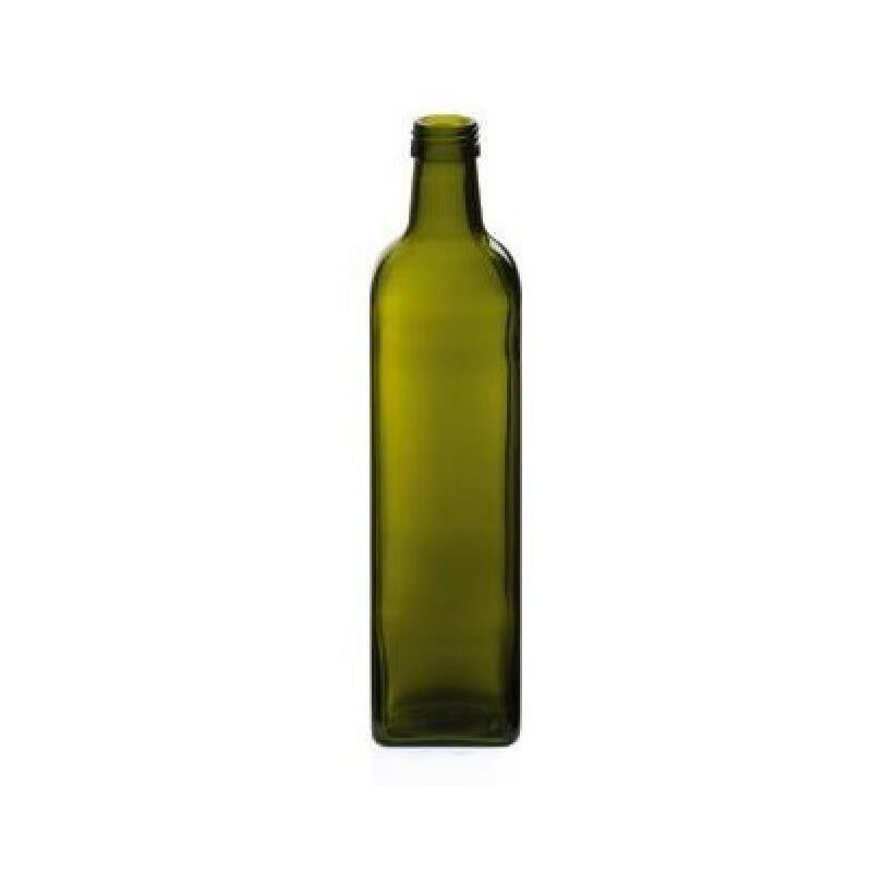 Image of Bottiglia olio Quadra 500 ml Verde tappo di alluminio e versatore in plastica
