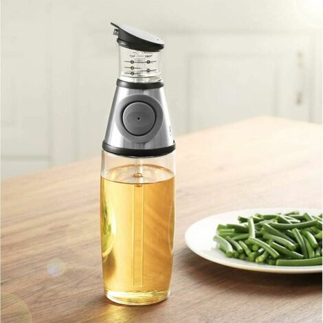 Bottiglia per olio d'oliva GTA, ampolla per olio e aceto con beccucci salvagoccia, dosatore per olio da cucina, bottiglia per olio in vetro trasparente con bilancia, (500 ml/17 oz)