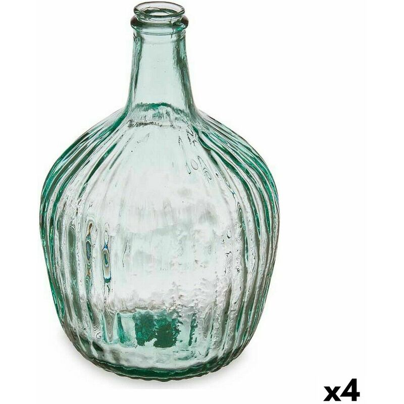 Image of Bottiglia Righe Decorazione 16 x 29,5 x 16 cm Trasparente (4 Unità)