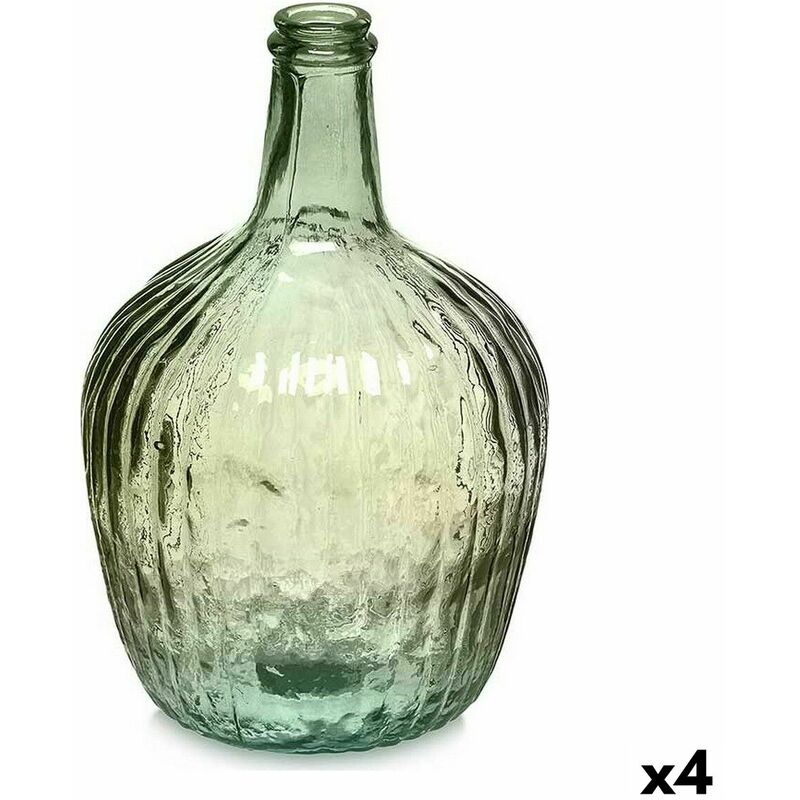 Image of Bottiglia Righe Decorazione 17 x 29 x 17 cm Verde (4 Unità)