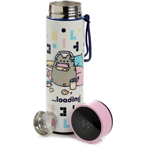Bottiglia Termica in Acciaio con Termometro Digitale - Pusheen il Gatto - Gaming
