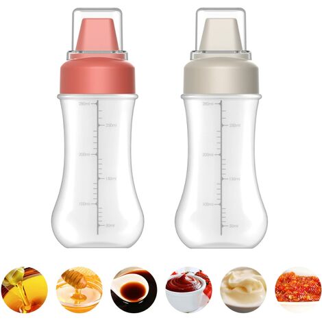 Chingde Bottiglia da spremere 4 Pz Bottiglia di Salsa di Insalata Bottiglia da spremere di Ketchup Bottiglia da spremere con coperchi Bottiglie di condimento per Olio doliva 300ML marmellata 