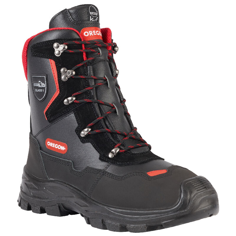 Brodequins de protection anti-coupures yukon Oregon Classe 1 (20 m/s), noir/rouge, pointure 40