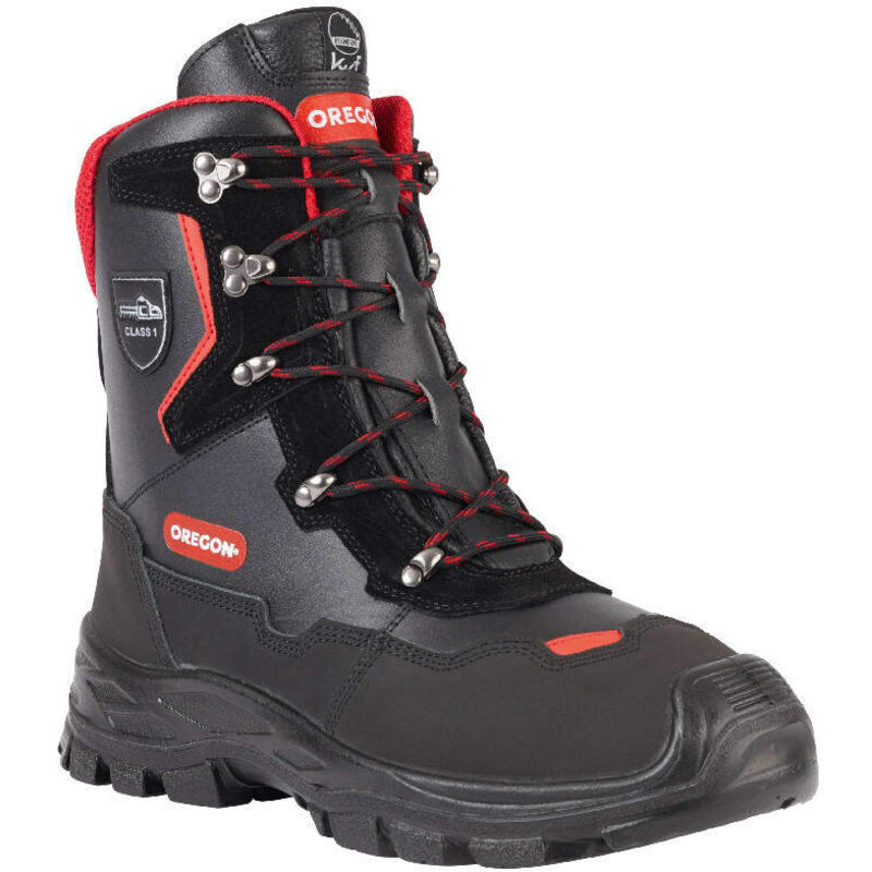 Brodequins de protection anti-coupures yukon Oregon Classe 1 (20 m/s), noir/rouge, pointure 41