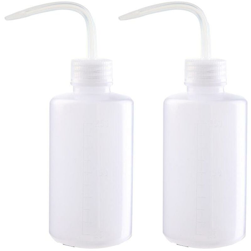 Image of Bottle Wash 2pcs 250ml/500ml Strumento di irrigazione per bottiglie di sicurezza, bottiglia di plastica economica con etichetta graduata a bocca