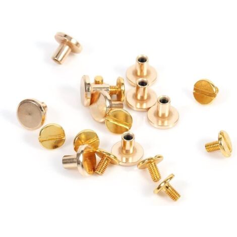Bottoni in ottone massiccio, viti a perno, rivetti con chiusura a vite, rivetti in pelle per cinturini, borchie da 5 mm, 6,5 mm, 8 mm (8 mm)