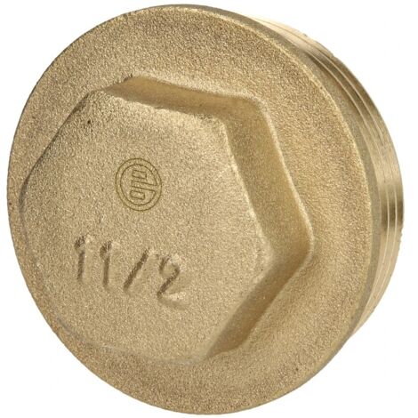 Bouchon 1 1/2’’ hexagonal laiton nu