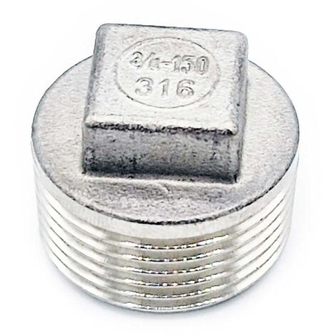 Bouchon à tête carrée mâle G3/4en acier inoxydable 316