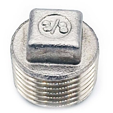 Bouchon à tête carrée mâle G3/8en acier inoxydable 316