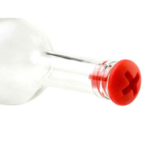 Bouchon à vis en silicone pour bouteilles de boisson, bouchon de scellement pour vin, idéal pour fêtes et vacances Rouge