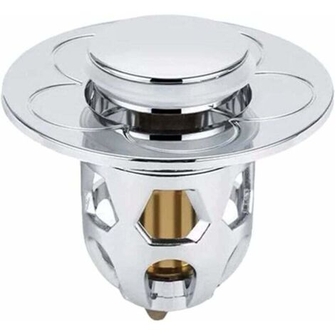 Bouchon anti-fuite RfacuO universel lavabo, noyau cuivre galvanoplastie, égouttoir piscine bassin argent