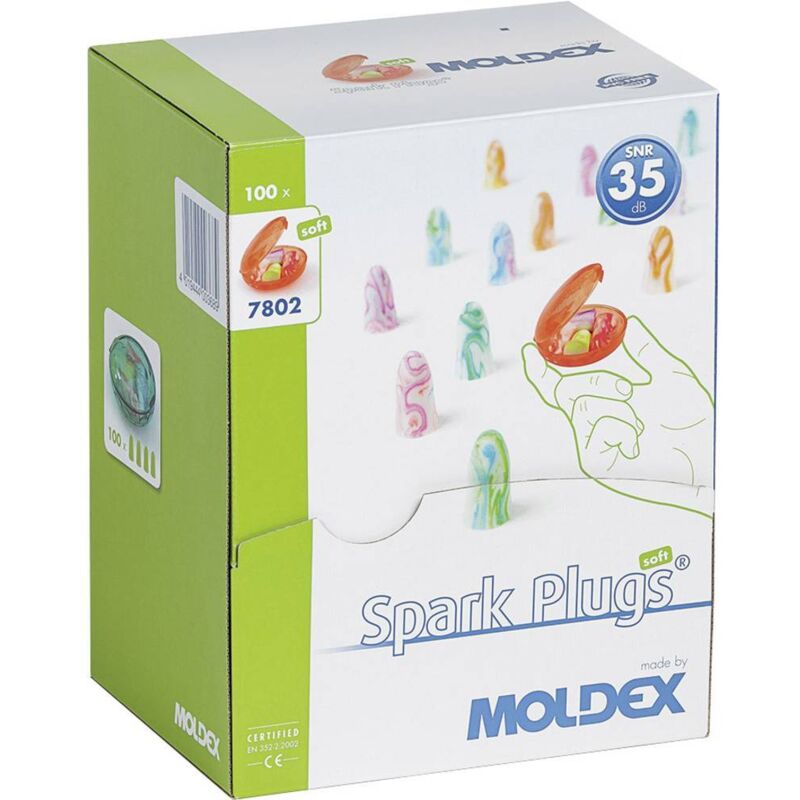 Bouchons d'oreille 35 dB Moldex SPARK PLUGS 780201 200 paires
