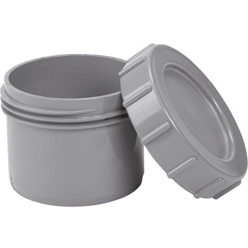 Airfit - Bouchon avec capuchon à visser gris,à enficher dans un manchon - dn 160