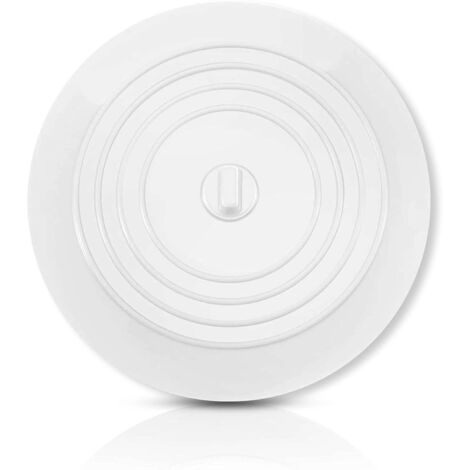 Bouchon Baignoire Bouchon evier de Cuisine15,2 CM Bouchon lavabo pour Salle de Bains et Cuisine- Bouchon Ventouse en Silicone (Blanc)