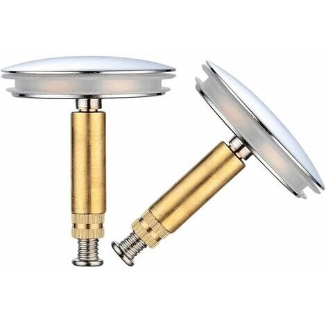 Bouchon Baignoire Réglable Bouchon Vidange Lavabo Bouchon Baignoire Universel qualité supérieure Bouchon D'évier Durable En laiton avec Chromée Bouchon Baignoire Pour L'écoulement de Baignoire ,2 Pcs