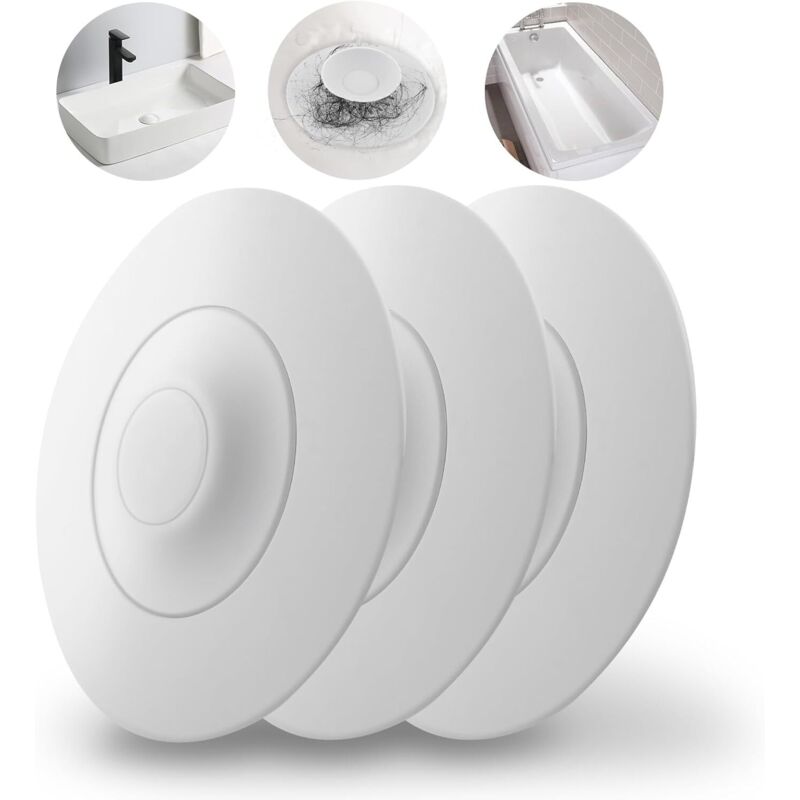 Bouchon Baignoire Silicone 10 Pièces - Pliable Bouchon d'écoulement Universel - Bouchon d'évier à Pression avec Filtre à Aliments et à Cheveux pour