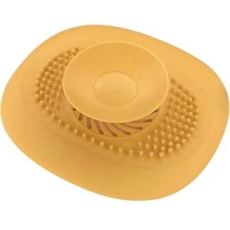 Bouchon Baignoire Universel Vidange Silicone Evier Lavabo Cuisine Protection Sol Buanderie Salle Bain Filtre Odeur, Jaune