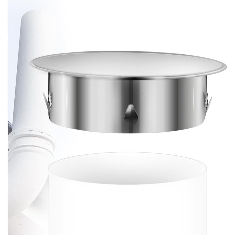 Bouchon Cheminée Perforé 180mm Bouchon pour Tuyau de Poêle en Acier Inoxydable Ø 170mm Profondeur 51mm