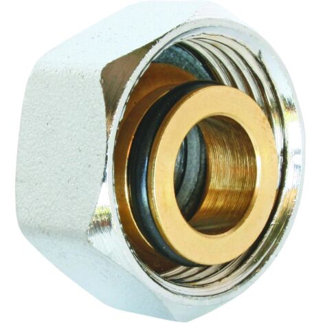 Somatherm – Bouchon femelle laiton 20/27 – Adaptateur 3/4 Ek inclus – Étanchéité optimale avec joint plat – Pour collecteurs et dérivations