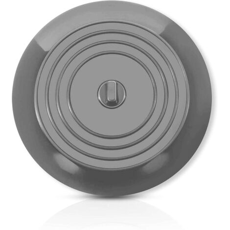 Bouchon de baignoire  15 cm  Bouchon pour lavabo et évier - Bouchon à ventouse en silicone (Gris)