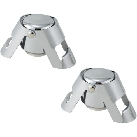 Bouchon de bouteille de champagne en acier inoxydable, lot de 2 pièces. Bouchon de bouteille de vin mousseux réutilisable.