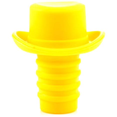 Bouchon de bouteille en silicone pour vin et bière, chapeau de bouchon amusant, jaune vif