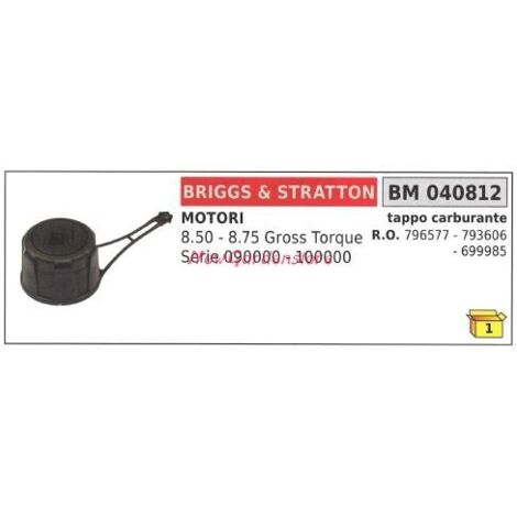 Bouchon de carburant B&S tondeuse à gazon tondeuse 7.50 8.75 040812