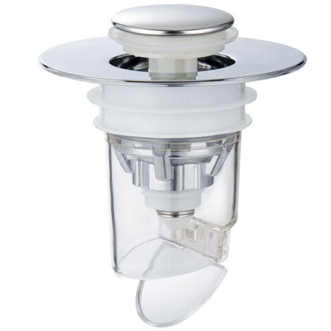 Bouchon de Drain Anti-Odeurs et Anti-Insectes ABS Silver 6x6 cm - Stopper Compatible Pop-Up 1.29-1.65 Pouce, Anti-Calc et Anti-Fuite, Installation Facile