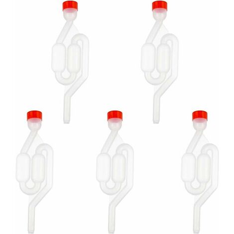 Bouchon de fermentation, tubes de jardinier en plastique avec couvercle, sas barboteur kit de brassage de vin domestique sas de fermentation 5 pièces barboteur pour fermentation