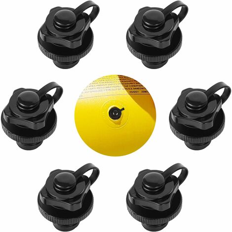 Bouchon de gonflage de kayak, canoë de radeau de remplacement de valve de gonflage de 6 pièces, valve de bateau gonflable remplace l'ancienne valve de gonflage et les accessoires de kayak
