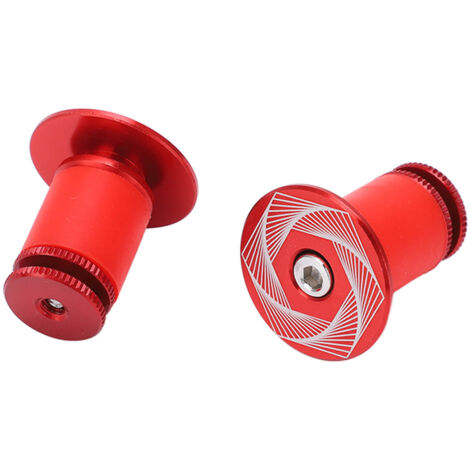 Bouchon de guidon VTT aluminium, embout de sécurité pour poignée vélo tout-terrain rouge