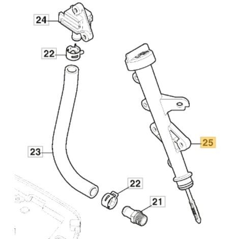 Bouchon de jauge d'huile moteur ORIGINAL STIGA TRE 635V tracteur de pelouse 118551539/0