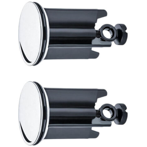 Bouchon de Lavabo de Salle de Bain Universel Ø 40 mm, Lot de 2, Bouchon d’évacuation Chromé, Constitué de Laiton, avec Joint en Caoutchouc, Bouchon Réglable en Hauteur, Bonde de Baignoire Antirouille