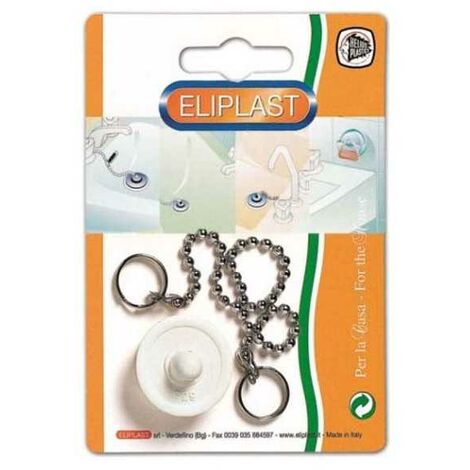 Bouchon de lavabo en caoutchouc blanc mm 44 Eliplast