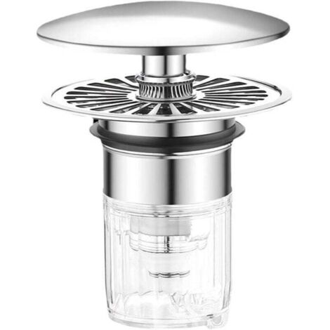 Bouchon de lavabo entièrement en cuivre, bouchon de vidange universel à charnière, filtre anti-colmatage avec crépine, convient aux baignoires et aux éviers de cuisine (34-40 mm).
