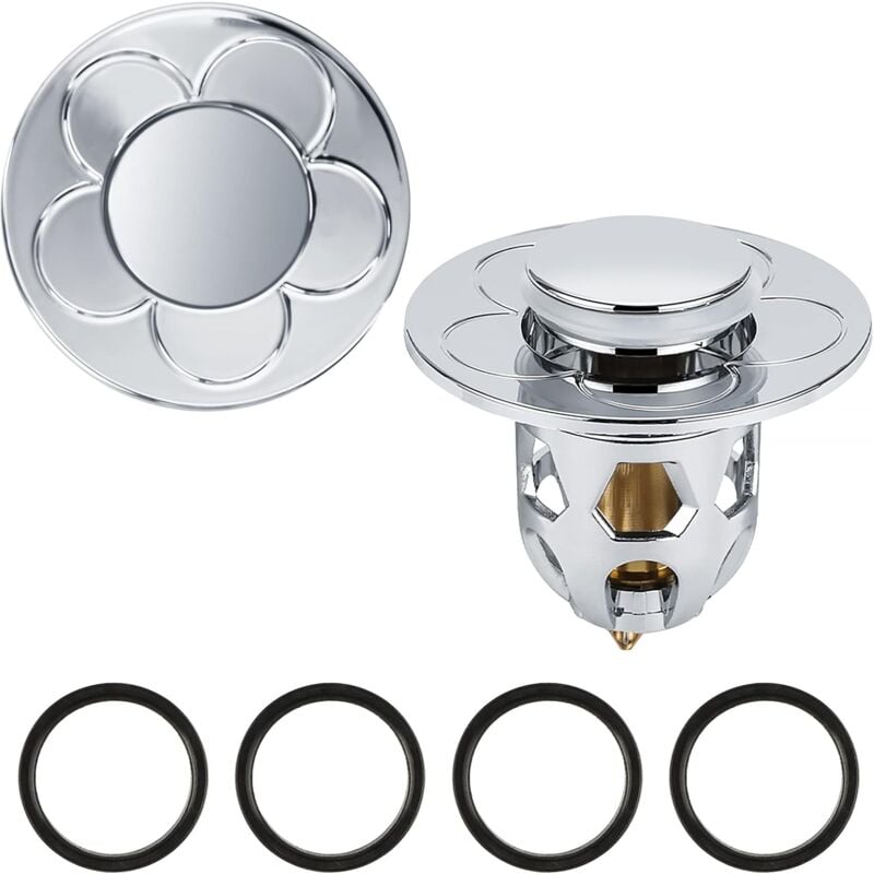 Bouchon de Lavabo Universel 2 Pièces,Bonde Lavabo Pop Up Flitre de Vidange Anti-Bloqué pour Bain Cuisine Lavabo Evier,Applicable au Diamètre 34-40