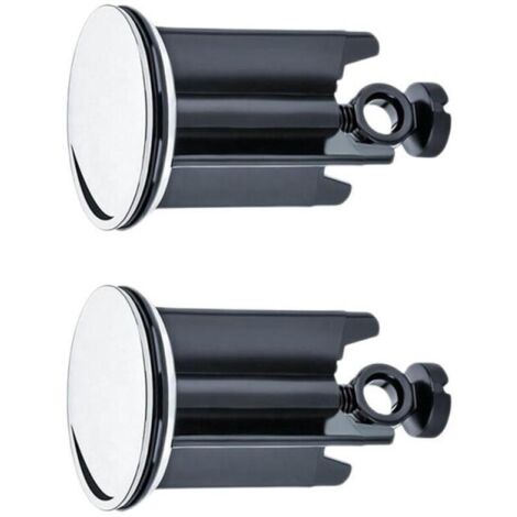 Bouchon de lavabo universel Ø 40 mm, lot de 2, bouchon de vidange chromé, laiton, avec joint en caoutchouc, réglable en hauteur, bouchon de baignoire antirouille