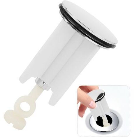 Bouchon de Lavabode Salle Bain 40mm Bonde Evier Chromé Universel Bouchon de Vidange Bonde Baignoire Excentrique Bouchon d'évier pour Salle Bain Lavabo,Bidet,Cuisine,Réglable Hauteur en Laiton,1Pcs