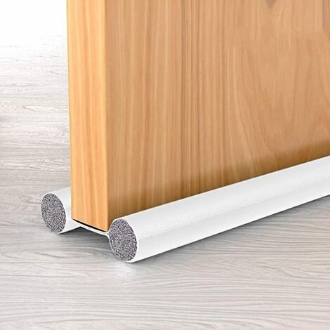 Bouchon de porte sous porte 37 pouces découpable et lavable, bouchon de porte double, économie d'énergie, coupe-froid pour porte, réduit le bruit, bloqueur de brise de fenêtre, balais de porte réglables.