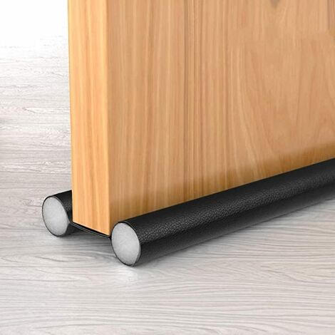 Bouchon de porte sous porte 37 pouces découpable et lavable, bouchon de porte double, économie d'énergie, coupe-froid pour porte, réduit le bruit, bloqueur de brise de fenêtre, balais de porte réglables.