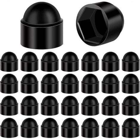 Bouchon de protection hexagonal en plastique noir, 30 pièces, M10-17 mm